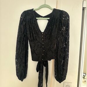 XS Anthropologie Balloon Sleeve Top